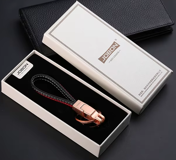 جاکلیدی برند Jobon K8778 (دو حلقه جداشونده با بند چرمی)