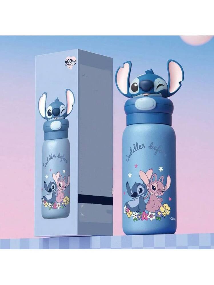 فلاسک دیزنی استیچ (Stitch) ۴۰۰ میلی‌لیتر | بطری آب فانتزی با درب سه‌بعدی