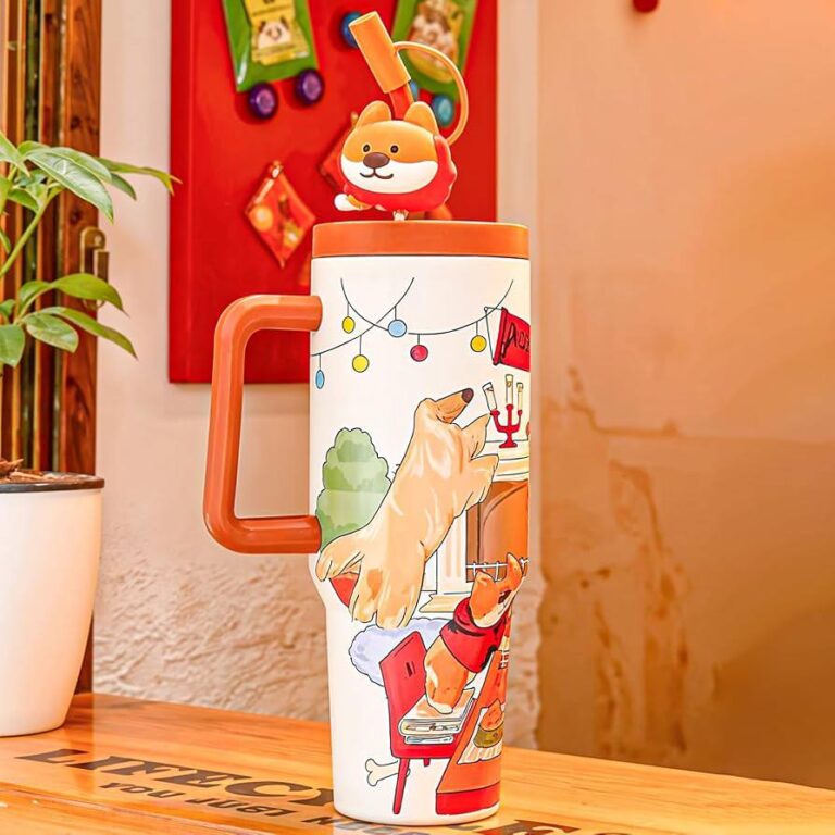 خرید تامبلر فانتزی ۱۲۰۰ میلی‌لیتری طرح سگ (Happy Puppy)